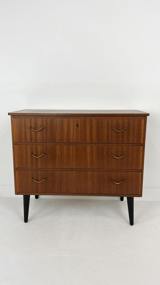 Image 1 of Zweeds vintage teak fineren ladekast 