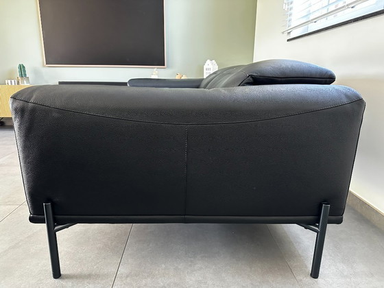 Image 1 of OLTA Spectra Sofa Set – Black Leather – Impeccable Condition
