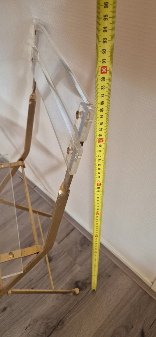 Klappstuhl aus transparentem Messing Yonel Lebovici