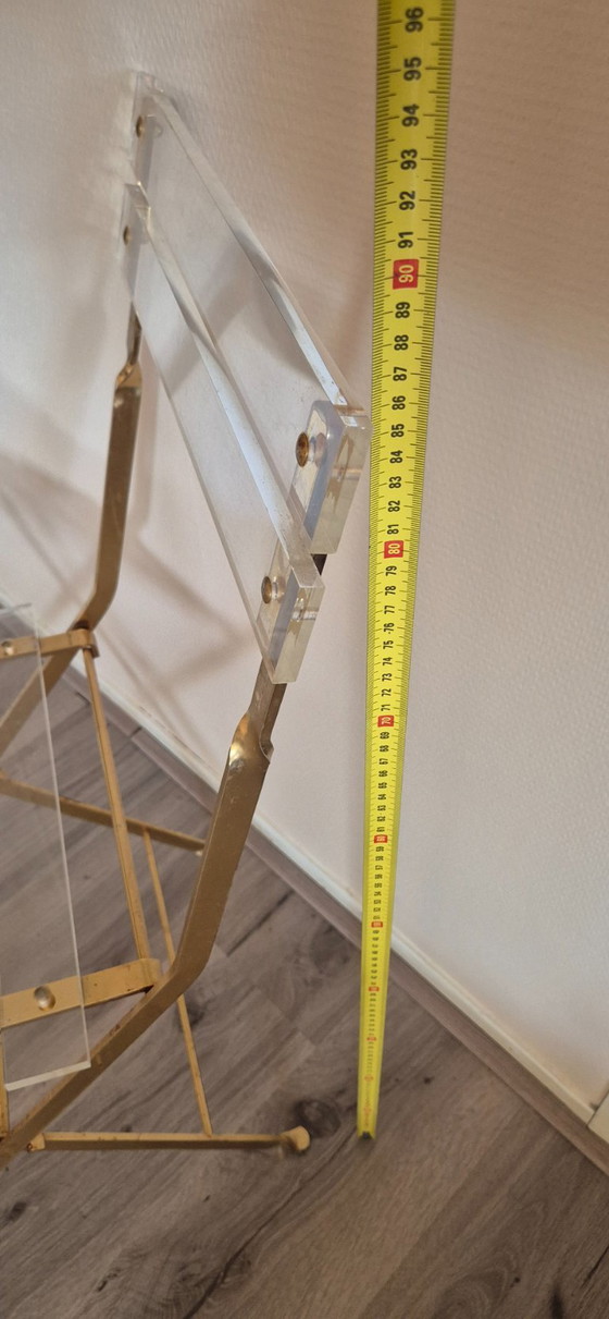Image 1 of Transparent brass folding chair Yonel Lebovici