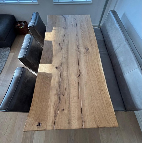 Image 1 of Set da pranzo: tavolo Bouscat, panca Pesara e 3 sedie