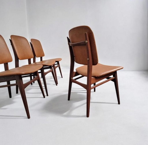 Louis van Teeffelen – Sedie da pranzo “Milan” (Webé, anni '50, olandese)