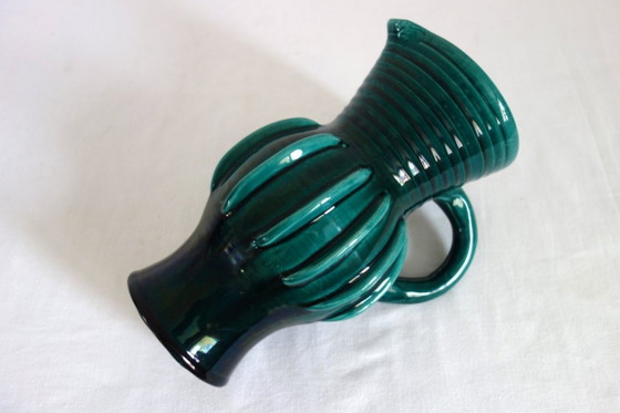 Vaso brocca in ceramica Accolay, anni '60, Accessori da tavola, Verde, Vintage (foto 12 di 12)