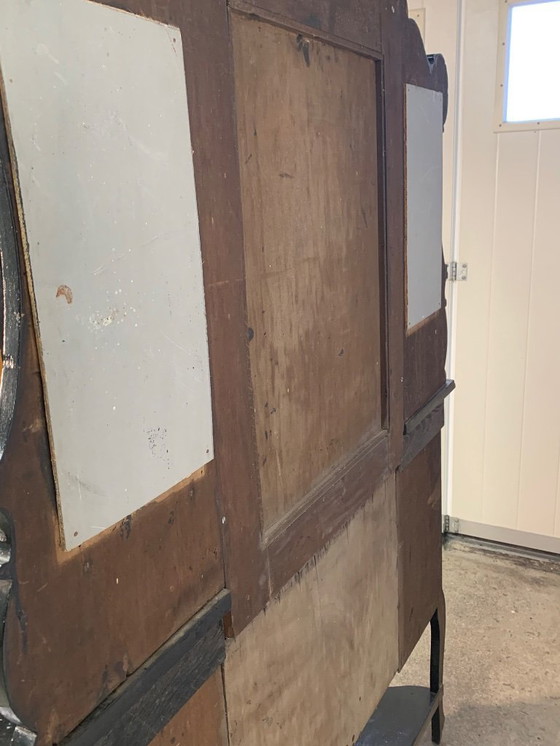 Image 1 of Grand meuble vitrine en bois noirci fin XIX/début XXème