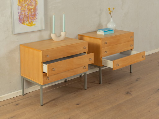 2x Bedside Table with Drawers, 1960s