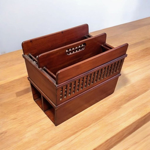 Portariviste in legno vintage - Mogano / Portariviste