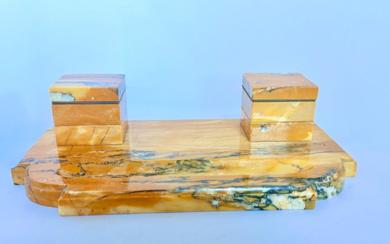 Art Deco Writing Set 'Giallo di Siena' – Decorative Objects, Copper, Marble (photo 9 of 10)