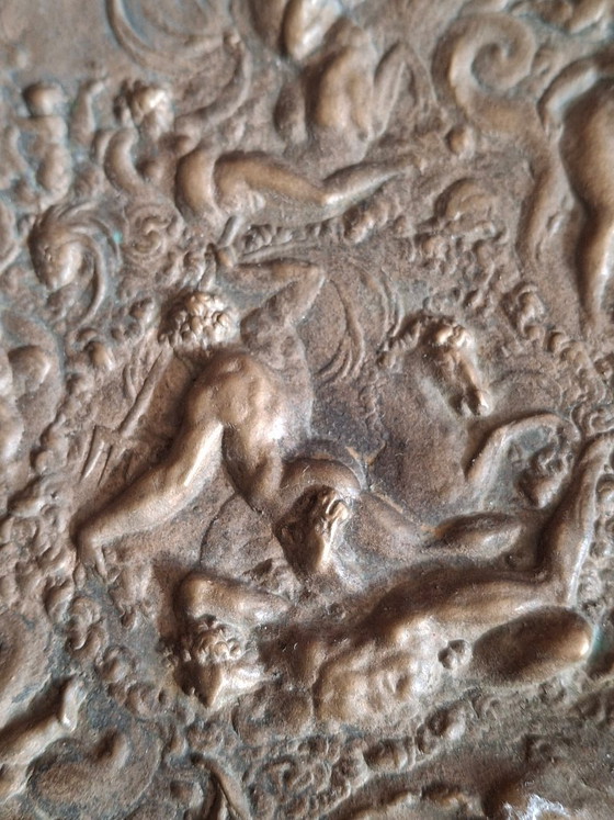 Image 1 of Paar Bronzebecher des Zweiten Kaiserreichs im antiken Stil: Der Triumph der Tugend und Neptun und Amphitrite