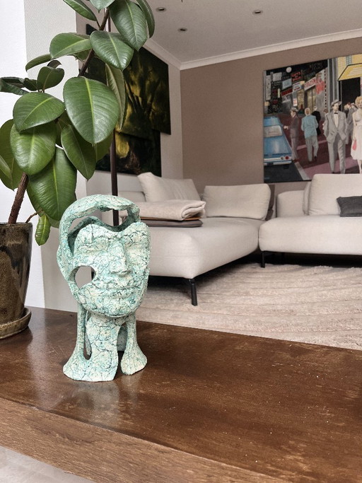 Sculpture en céramique - Tête - Œuvre de Saskia Dijkgraaf – beeldhouwkunst, Ceramic
