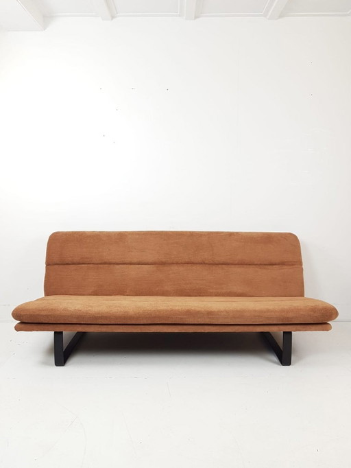 Vintage Artifort Kho Liang Le Sofa Brown New Fabric – 3 5 zitsbanken, Metal, Textile