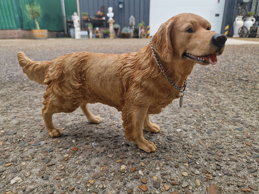 Magnifique golden retriever en polystone