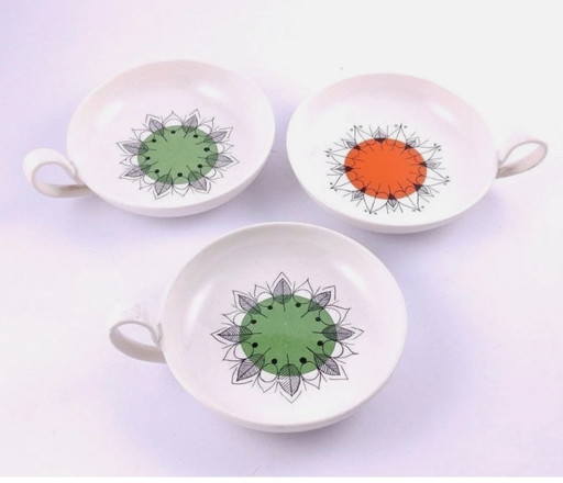 Platos Villeroy & Boch de diseño retro moderno, estampado vintage raro, verde y naranja. – servies, Ceramic