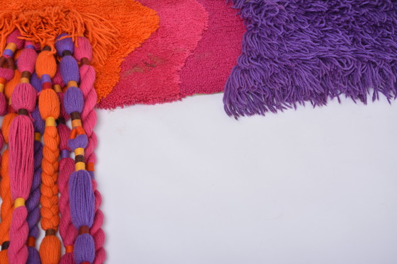 Image 1 of Bunter Wandteppich eines deutschen Künstlers aus den 1970er Jahren von Ewald Kröner für Schloss Hackhausen