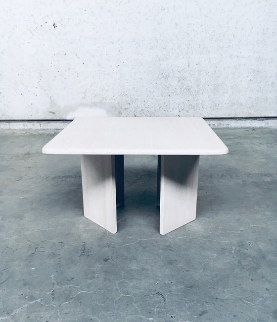 Image 1 of Postmodern Design Granite Stone Square Side Table Italy 1970's