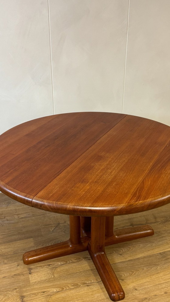 Image 1 of Teak XXL Dining Table, Extendable from Round to Oval, Dyrlund