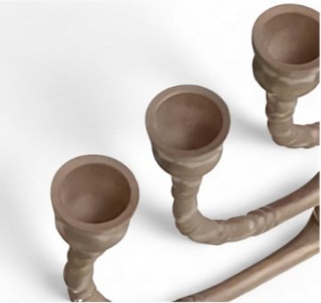 Antike Menora aus Messing, siebenarmiger Kandelaber