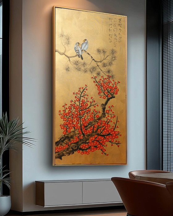 Love Birds J537 - Grande Peinture Originale – Peintures et dessins, Canvas (photo 10 of 14)
