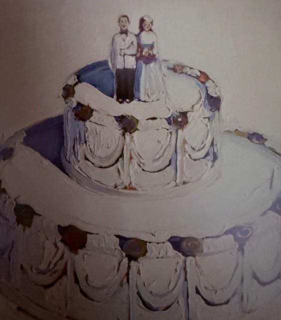 Image 1 of Wayne Thiebaud: "Wedding Cake, 1962". Litografia offset, in ottime condizioni.