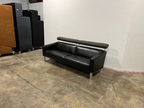 Image 1 of Livraison gratuite Leolux Black Leather Sofa 215X95