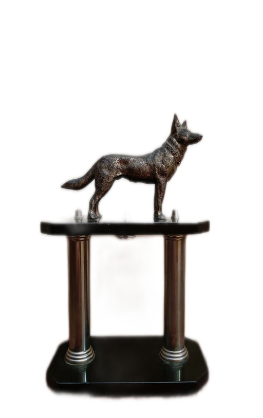 Sculpture originale de berger allemand des années 30 Art déco