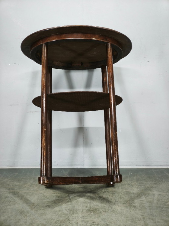 Josef Hoffmann Weense Secession ovale tafel, Kohn of Thonet, circa 1900 – Bijzettafels, Wood (photo 12 of 12)