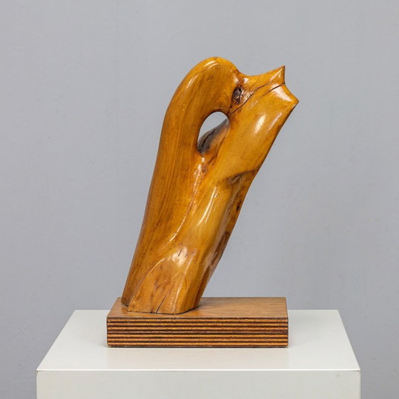 Image 1 of Abstract Organic Wood Sculpture by H. Hinfelaar, Netherlands, 1980s