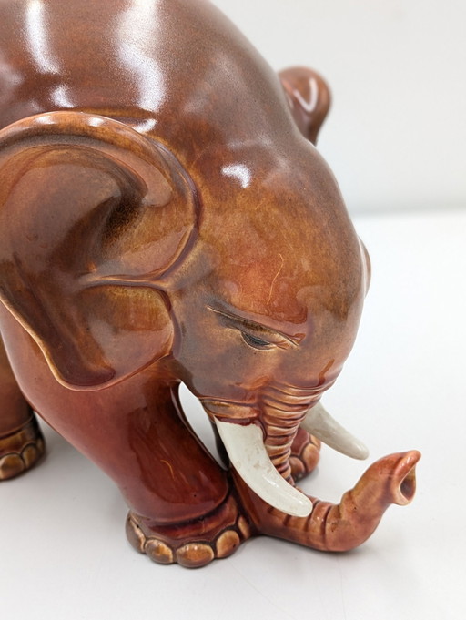 Richard Ginori, Giovanni Gariboldi - Statuette - Elephant - Majolica