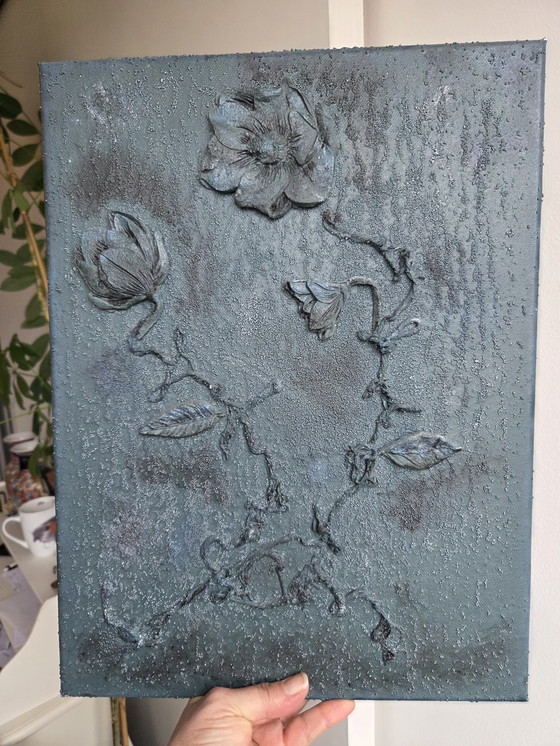 Image 1 of Fleurs vertes en techniques mixtes