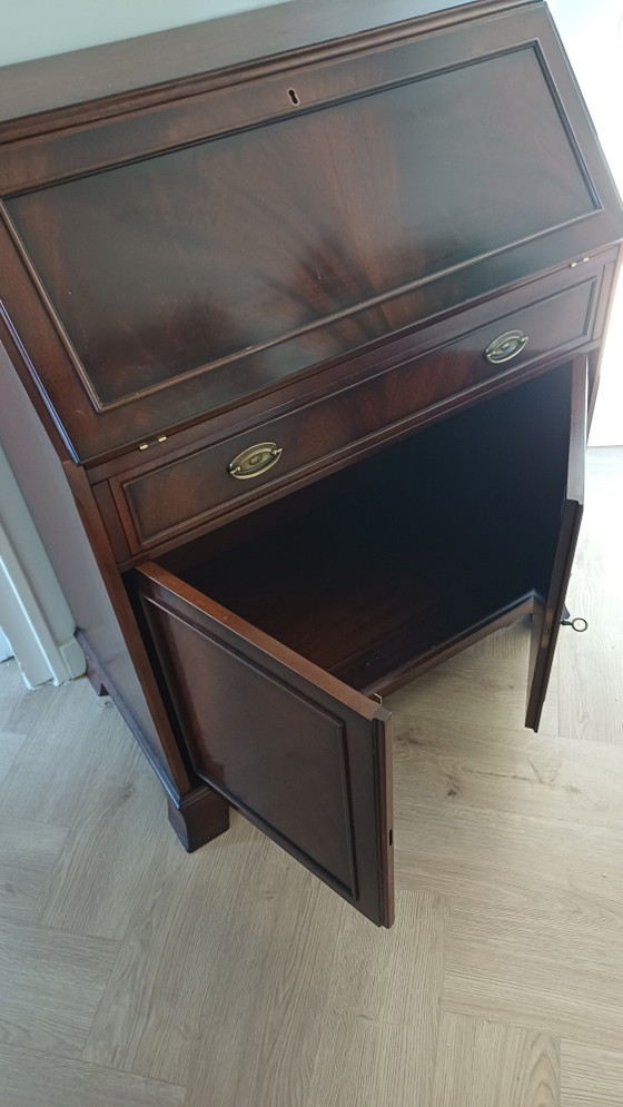 Bureau Met Groen Lederen Blad - Heldense – Leather, Wood (photo 11 of 12)
