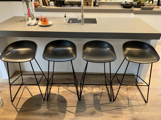 Image 1 of 4x HAY ABOUT A STOOL, BAR STOOLS, AAS38 (black)