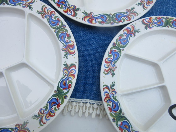 Image 1 of 3 Piatti Fonduta Villeroy & Boch, Lussemburgo, Sept Fontaines, vintage, retrò