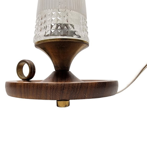 Image 1 of Lampe de nuit vintage en bois sur pied