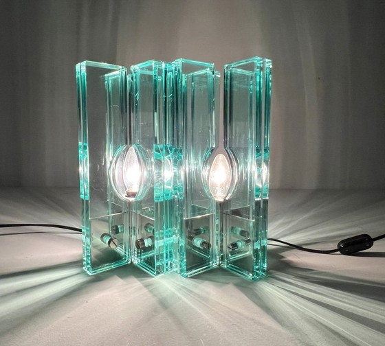 Image 1 of Set van 2 tafellampen/glasobjecten van Giorgio Reggiori voor Gallotti & Radice, jaren 1960, Italië