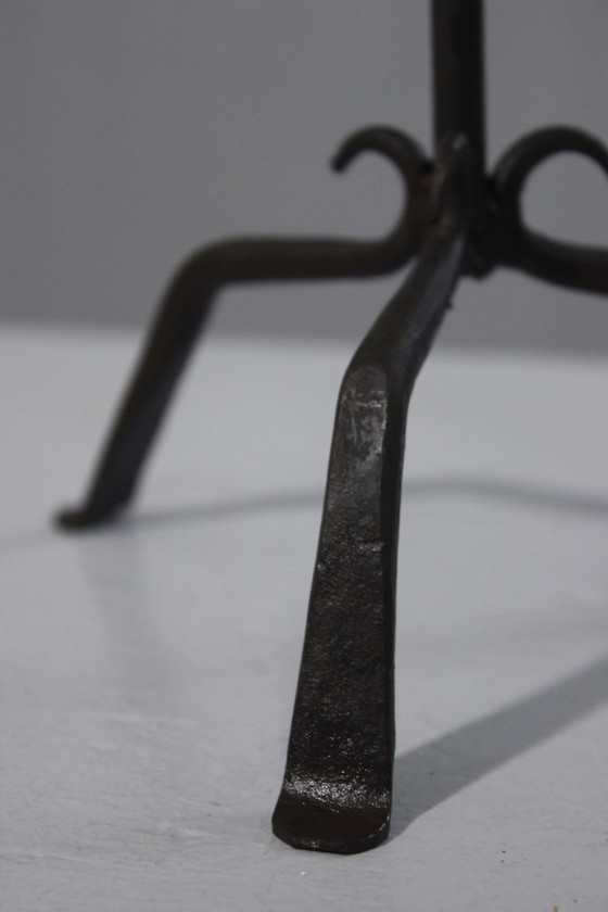 Image 1 of Paire de Bougeoirs Fer Forgé Vintage Design Brutaliste Mi XXème