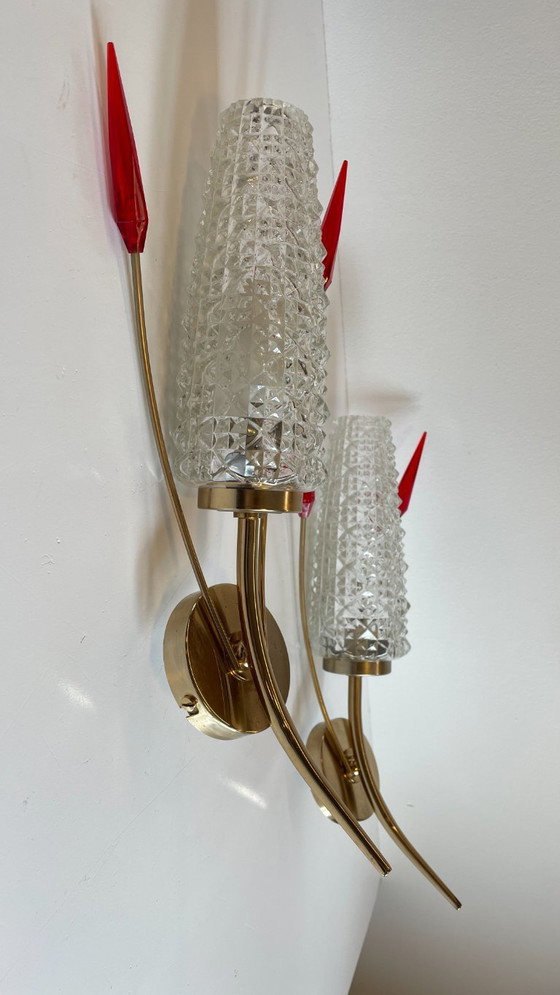 Image 1 of Paar retro 60's wandlampen Frankrijk