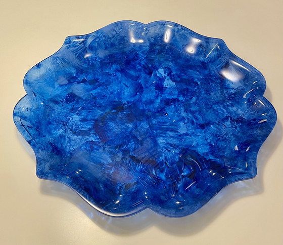 Image 1 of Sensationelles rares blaues lucite XXL Tablett