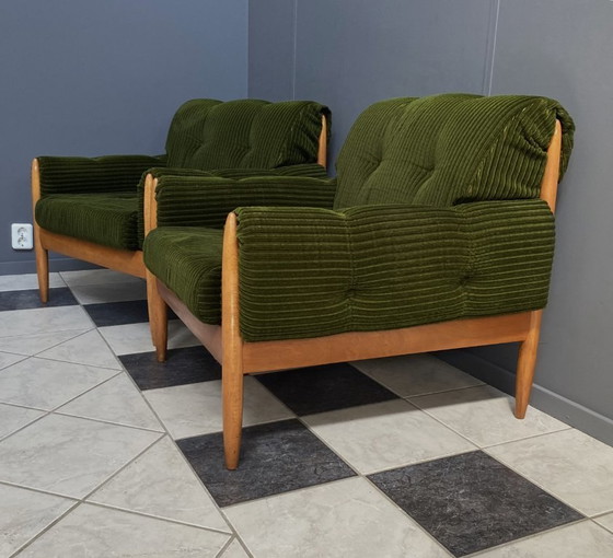 Image 1 of Set van 2 groene relaxstoelen uit de jaren 60