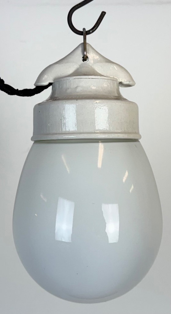 Image 1 of Vintage witte porseleinen hanglamp, jaren 70