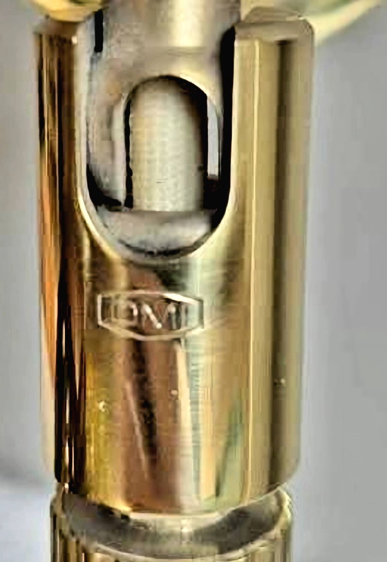 Image 1 of Sölken-Leuchten. 9-delige messing verlichtingscollectie uit het midden van de 20e eeuw – OMI West-Duitsland – Space Age