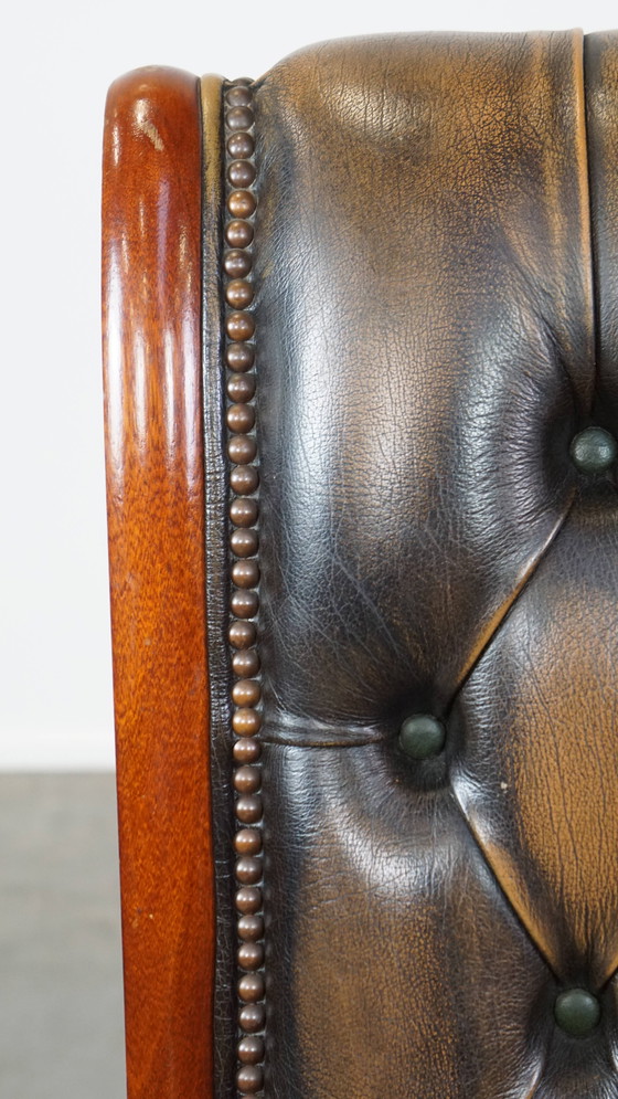 Image 1 of Green Vintage Chesterfield Armchair