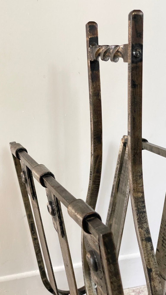 Image 1 of Vintage Brutalist Steel Magazine Rack