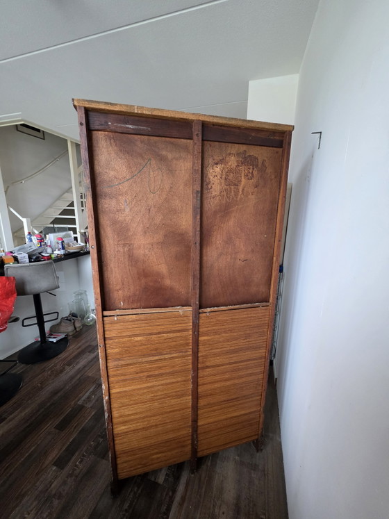 Antiker Eichenholz Doppel-Rollladenschrank / Notar-Archivschrank (Ca. 1930er/50er Jahre) (photo 4 of 8)
