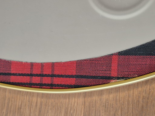 Vintage wabd mirror with checkered edge