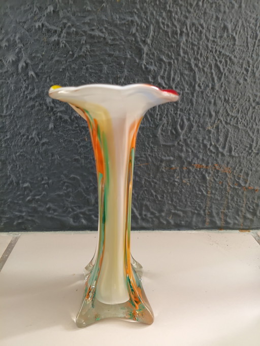 Murano Glass vase Calla Lily/Jack in the Pulpit style.