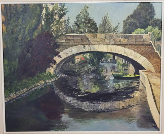 Quadro HST "Melun - Il ponte dell'Almont" – Dipinti e disegni, Canvas (photo 3 of 8)