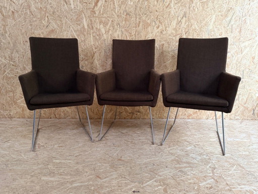 3 sedie da pranzo Van Den Berg Donna, colore marrone/arancione – Label Van den Berg, eetkamerstoelen, Chrome