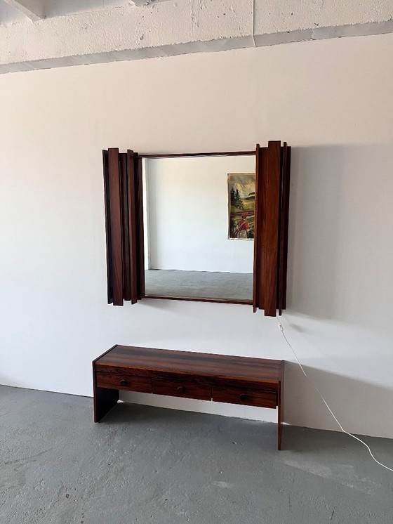 Image 1 of 1970s Mirror with Cabinet, Norway 