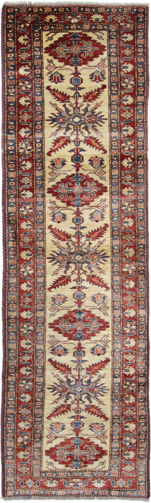 Original Hand-Knotted Kazak Antique Rug 283 x 85 cm