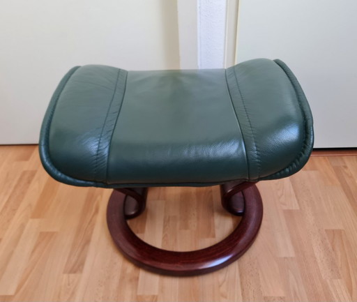 Puf taburete vintage Stressless Ekornes verde