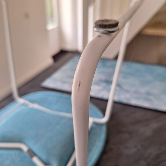 Image 1 of 8x sillas cappelinni tate tela azul/blanco mixto